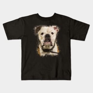 Bulldog face watercolor Kids T-Shirt